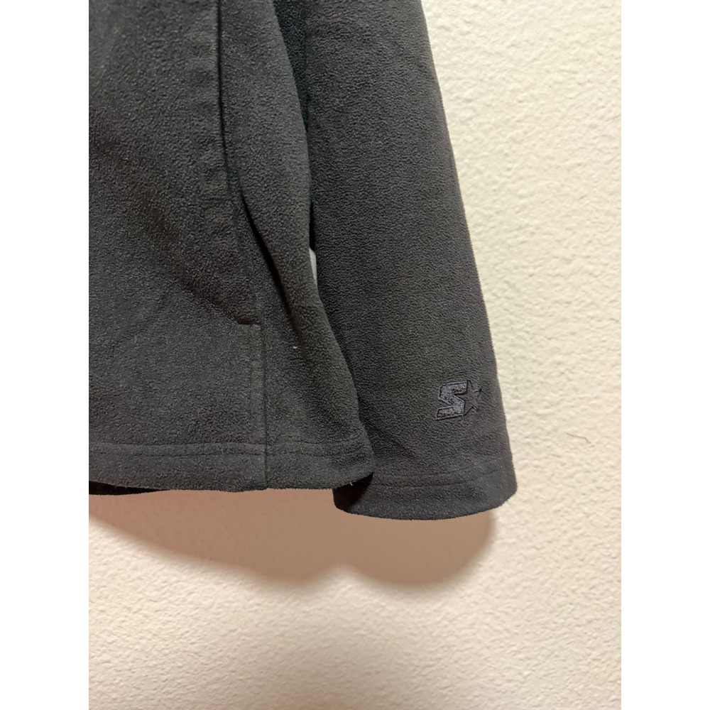 Starter Mens Fleece Full Zip Jacket Black Mock Neck Size M (38-40) - Picture 3 of 7